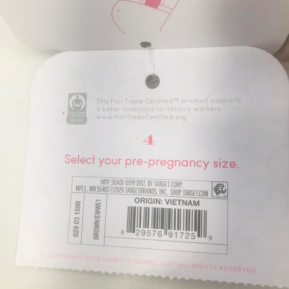 Isabel Maternity Ingrid/Isabel Women's Size 4 Side Panel Brown Carpenter Short - Picture 4 of 16